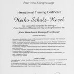 Heiko Schulz-Kosel, Sound Massage Practitioner certificate